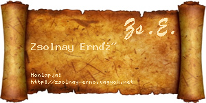 Zsolnay Ernő névjegykártya